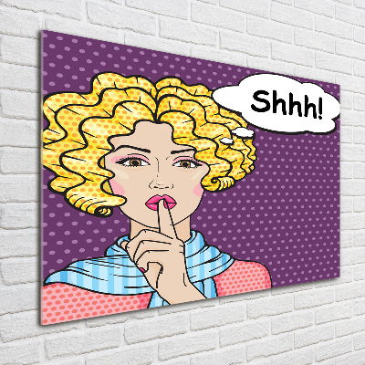 Schilderij glas Stripboekvrouw