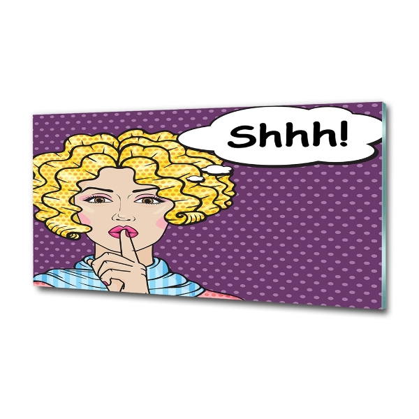 Schilderij glas Stripboekvrouw
