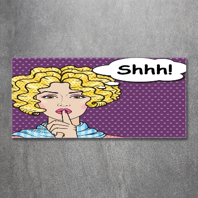 Schilderij glas Stripboekvrouw