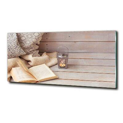 Schilderij glas Ontspannen met een boek