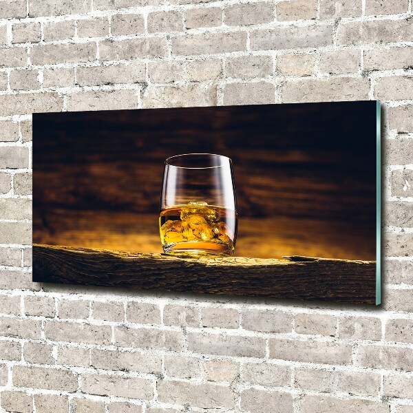 Glazen schilderij Bourbon in een glas