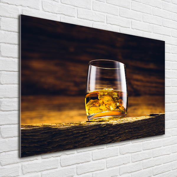 Glazen schilderij Bourbon in een glas