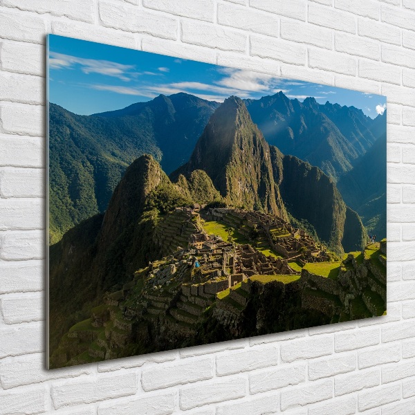 Foto schilderij op glas Ruïnes van Machu Picchu