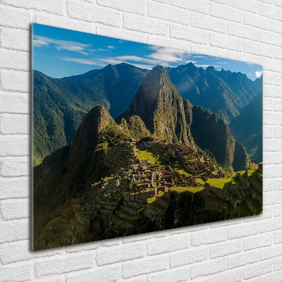Foto schilderij op glas Ruïnes van Machu Picchu