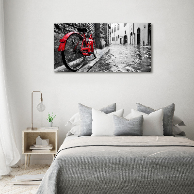 Foto schilderij op glas Rode fiets