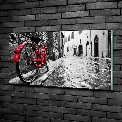Foto schilderij op glas Rode fiets