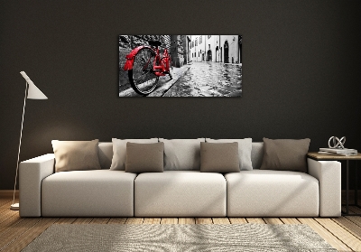 Foto schilderij op glas Rode fiets