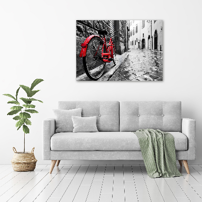 Foto schilderij op glas Rode fiets