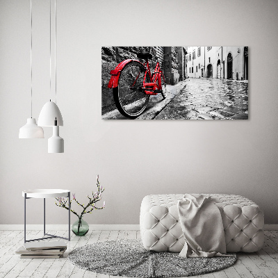 Foto schilderij op glas Rode fiets