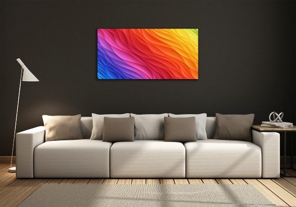 Glazen schilderij Kleurrijke golven