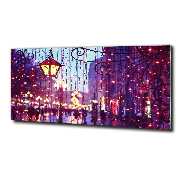 Schilderij glas Lichten in de stad