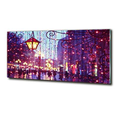 Schilderij glas Lichten in de stad