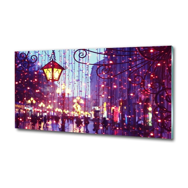 Schilderij glas Lichten in de stad