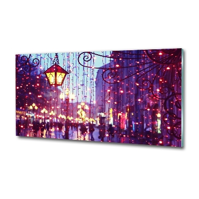 Schilderij glas Lichten in de stad