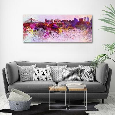 Glazen schilderij Kleurrijk Warschau