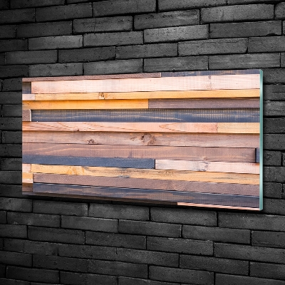 Schilderij glas Houten muur