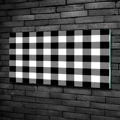 Glazen schilderij Zwart-wit geblokt