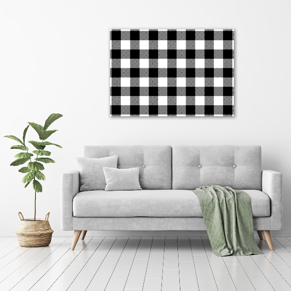 Glazen schilderij Zwart-wit geblokt