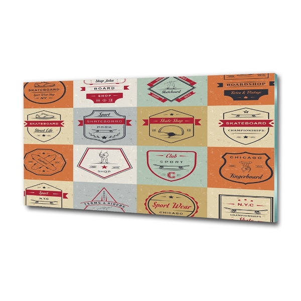 Glazen schilderij Skateboardborden