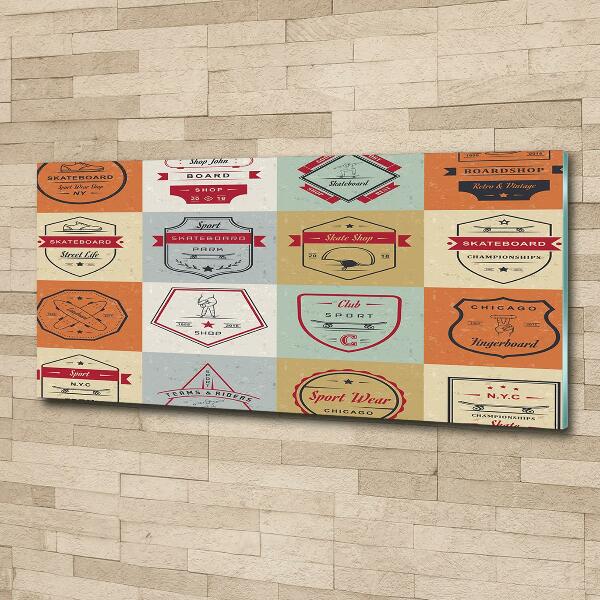 Glazen schilderij Skateboardborden