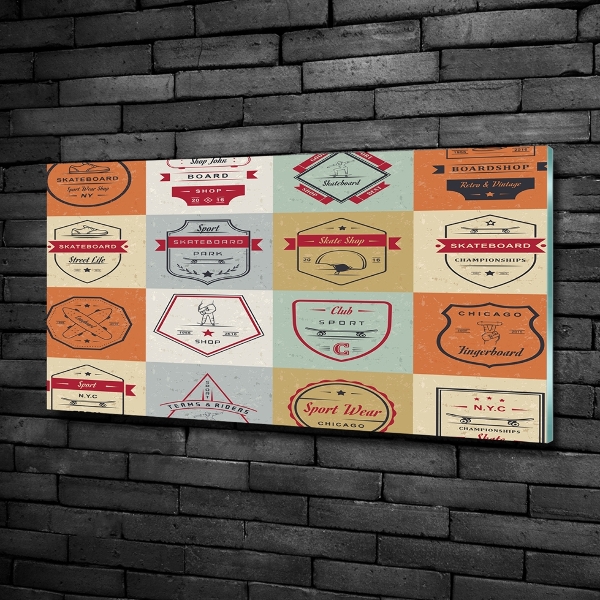 Glazen schilderij Skateboardborden