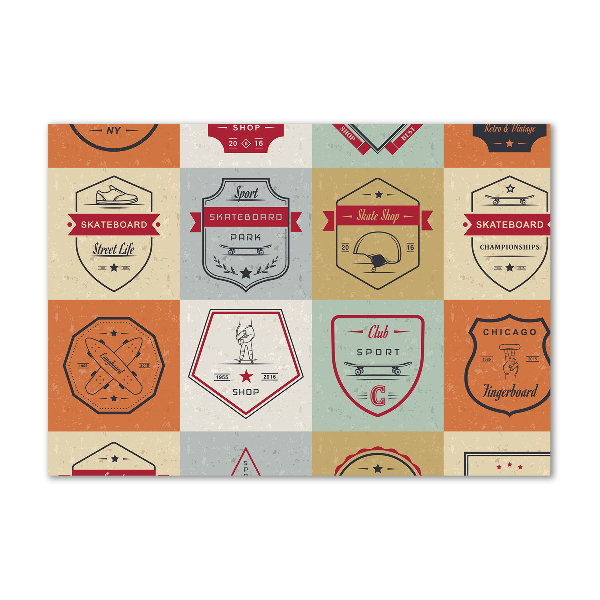 Glazen schilderij Skateboardborden