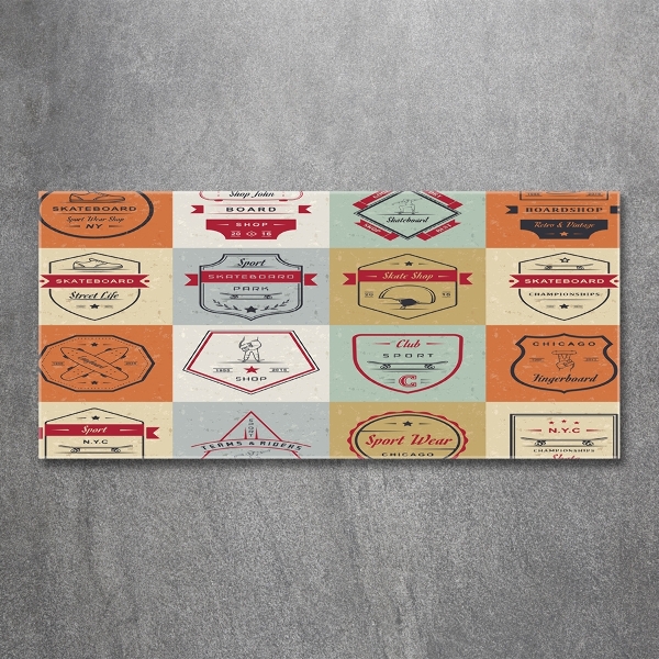 Glazen schilderij Skateboardborden