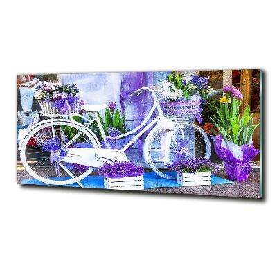Schilderij op glas Witte fiets