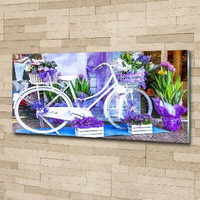 Schilderij op glas Witte fiets