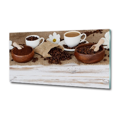 Schilderij glas Een kopje koffie