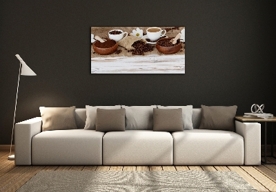 Schilderij glas Een kopje koffie