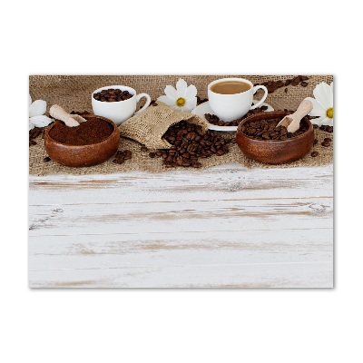 Schilderij glas Een kopje koffie