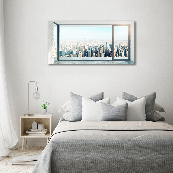 Schilderij glas Uitzicht op de stad