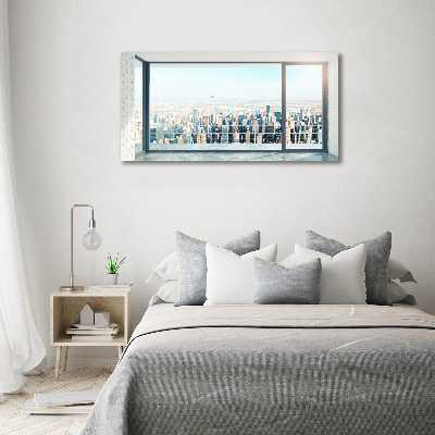 Schilderij glas Uitzicht op de stad