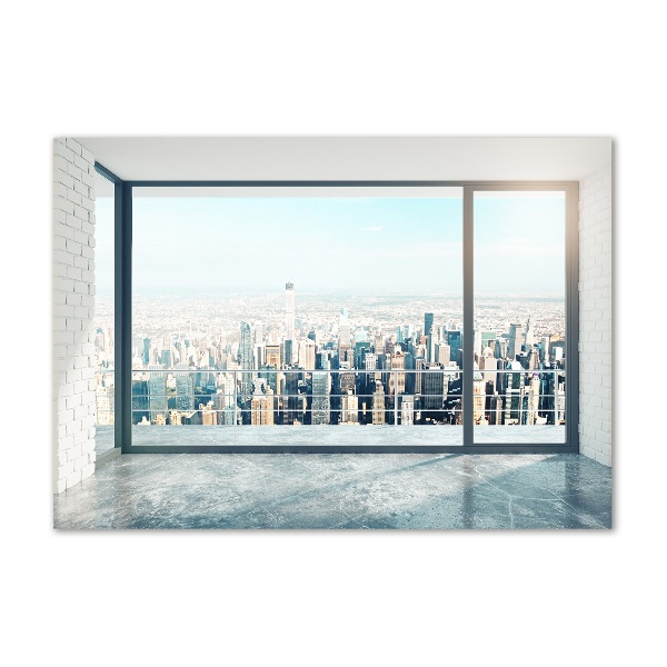 Schilderij glas Uitzicht op de stad