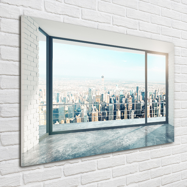 Schilderij glas Uitzicht op de stad