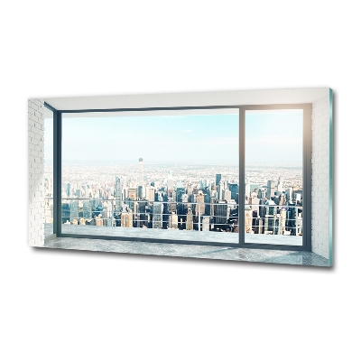 Schilderij glas Uitzicht op de stad