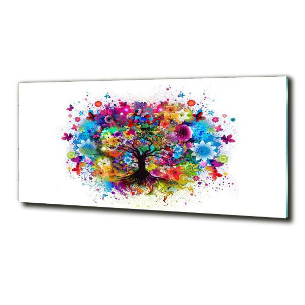 Schilderij op glas Kleurrijke boom