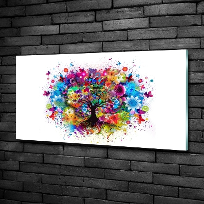 Schilderij op glas Kleurrijke boom