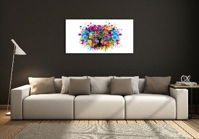 Schilderij op glas Kleurrijke boom