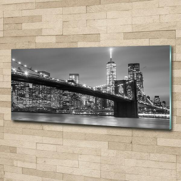 Schilderij op glas New York 's nachts