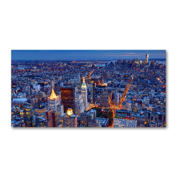 Schilderij glas Manhattan 's nachts