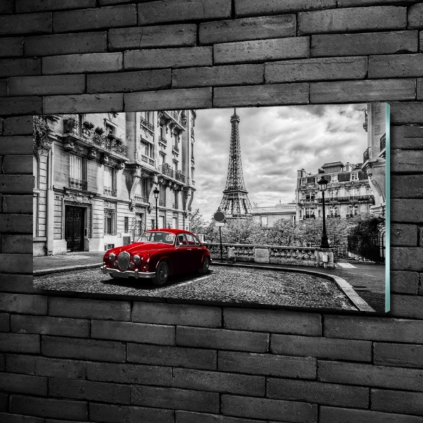 Glazen schilderij Rode limousine