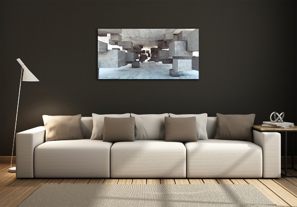 Foto schilderij op glas Kubussen van beton