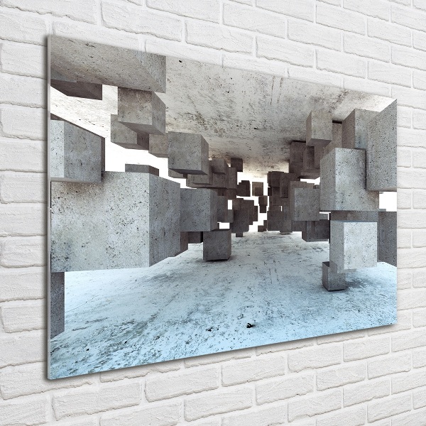 Foto schilderij op glas Kubussen van beton