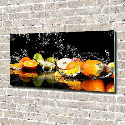 Foto schilderij op glas Fruit en water