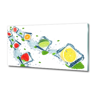Schilderij glas Fruitblokjes