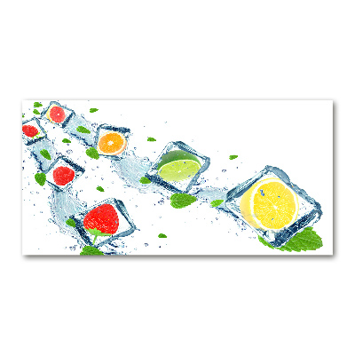 Schilderij glas Fruitblokjes