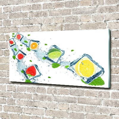 Schilderij glas Fruitblokjes
