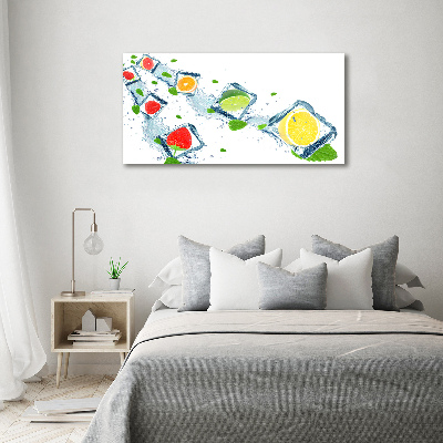 Schilderij glas Fruitblokjes